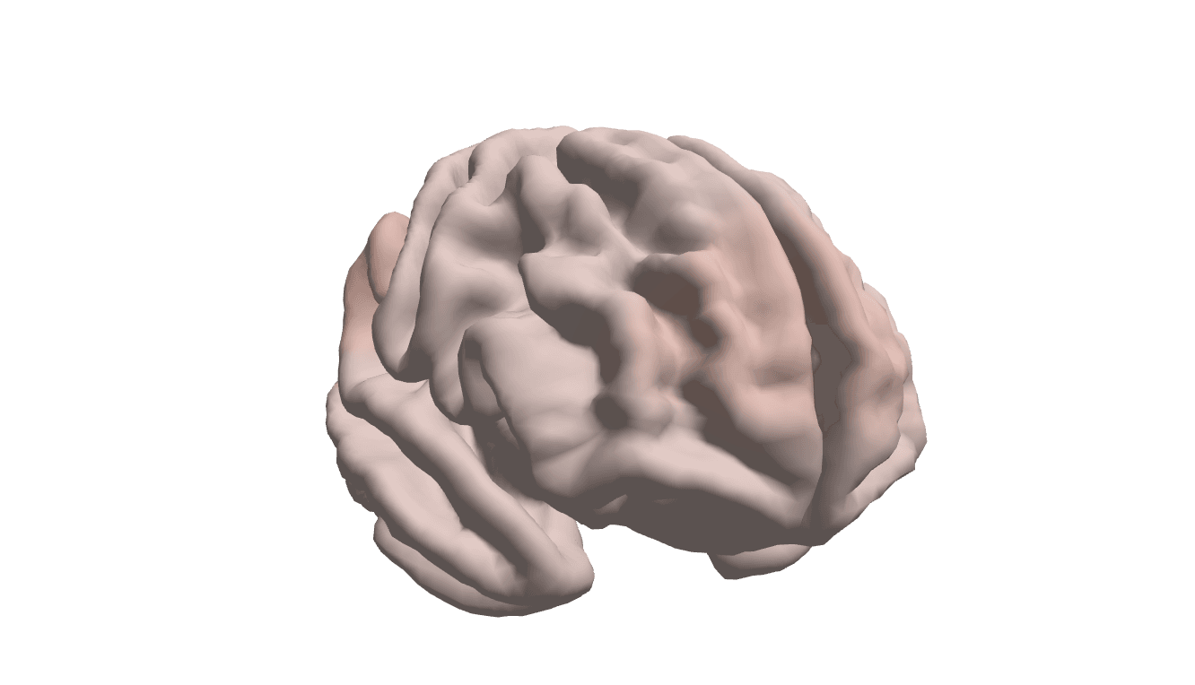 Axony live brain-activation render, lateral view